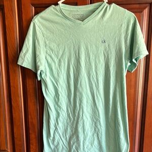 Calvin Klein Boy's XL (18/20) Mint Green V-Neck T-Shirt
